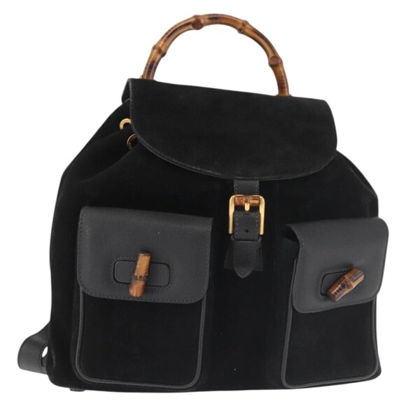 Gucci Handbags - Gucci Vintage Bamboo Suede Medium